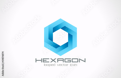 Vector: Logo hexagon abstract. Business technology science theme Logo hexagon abstract. Business technology science theme