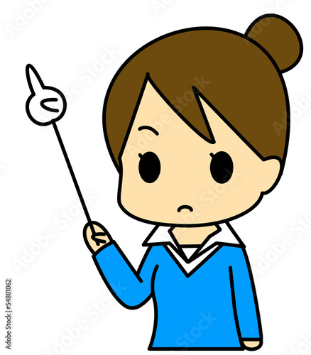 Illustration: 指示棒 女性 指示棒 女性
