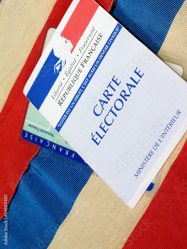 Photo: carte électorale,droit de vote,drapeau français carte électorale,droit de vote,drapeau français
