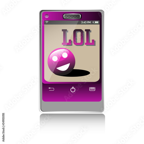 Vector: Lol message on a smartphone Lol message on a smartphone