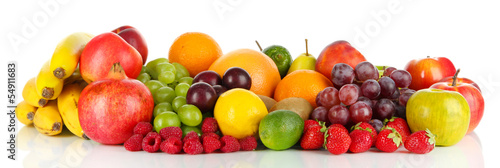 Photo: Different fruits isolated on white Different fruits isolated on white