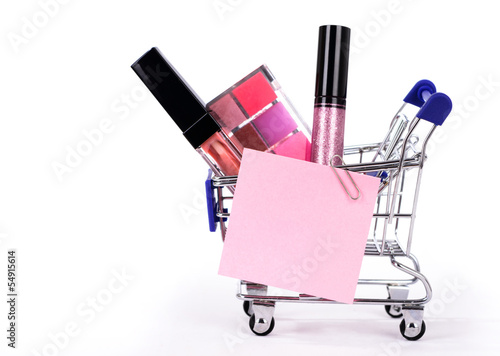 Photo: Shopping cart with sale. Shopping cart with sale.