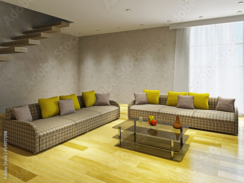 Illustration: Livingroom with two sofas Livingroom with two sofas