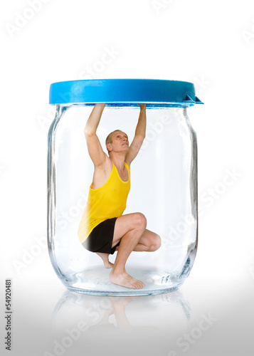 Photo: Man Prisoner in a Jar Man Prisoner in a Jar