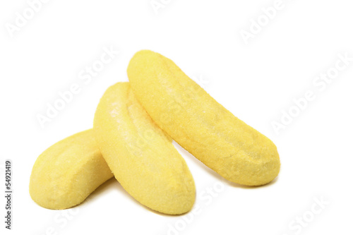 Photo: Marshmallow in form of a banana. Marshmallow in form of a banana.