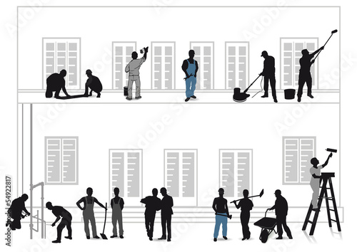Vector: Handwerker Renovieren Handwerker Renovieren