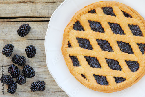 Photo: Crostata di more - Italian blackberry tart pie Crostata di more - Italian blackberry tart pie