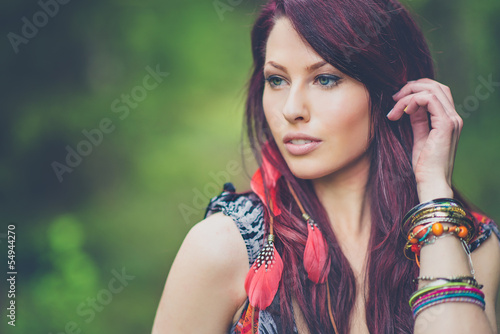 Photo: young hippie girl in boho fashion young hippie girl in boho fashion