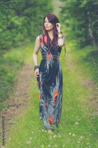 Photo: young hippie girl in boho fashion young hippie girl in boho fashion