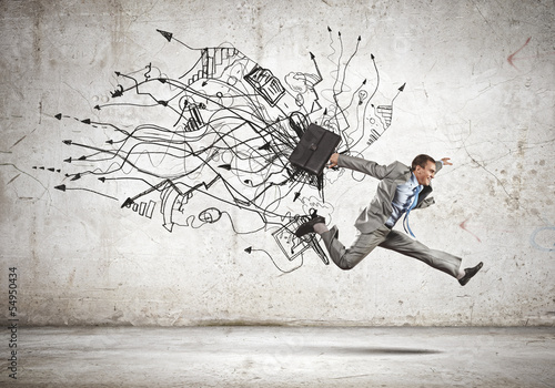 Photo: Jumping businessman Jumping businessman