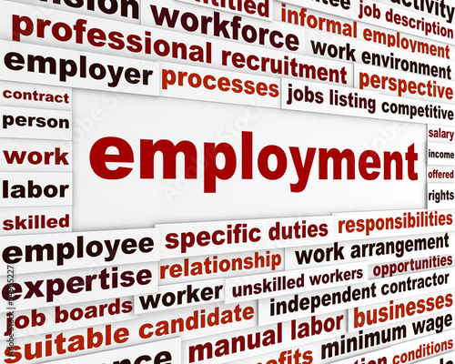 Illustration: Employment creative word clouds design Employment creative word clouds design