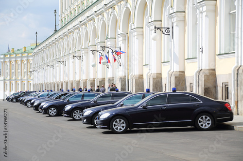 Photo: Black government cars with flashers Black government cars with flashers