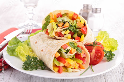 Photo: vegetable sandwich wrap vegetable sandwich wrap