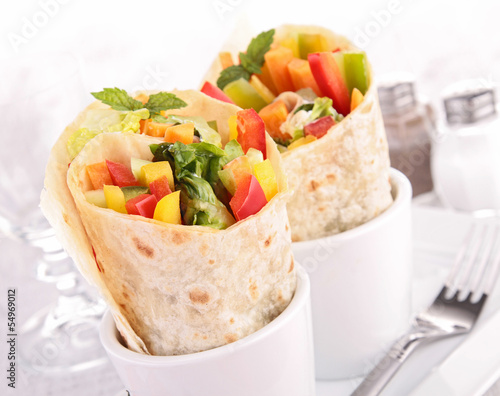 Photo: tortilla wrap with vegetable tortilla wrap with vegetable