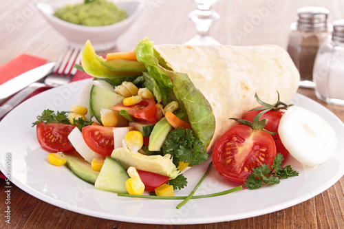 Photo: tortilla wrap with vegetable tortilla wrap with vegetable