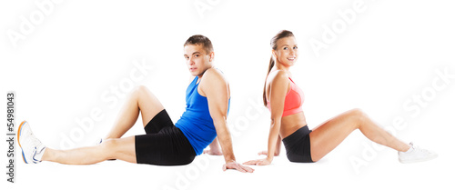 Photo: athletic man and woman athletic man and woman