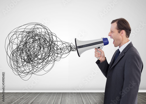 Photo: Businessman with a megaphone Businessman with a megaphone