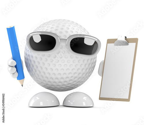 Illustration: Golfball has a clipboard Golfball has a clipboard