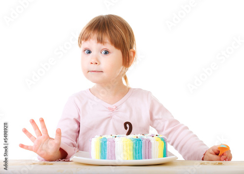 Photo: Baby girl and her birthday cake Baby girl and her birthday cake