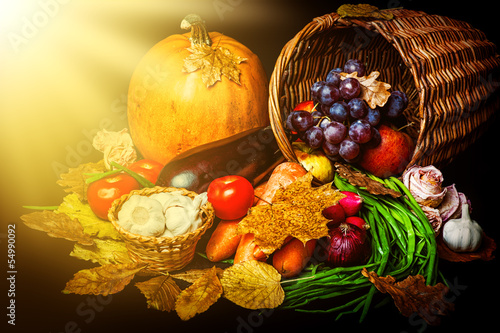 Photo: Beautiful autumn harvest of vegetables Beautiful autumn harvest of vegetables