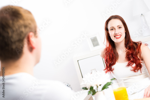 Photo: man brought his girlfriend breakfast in bed man brought his girlfriend breakfast in bed