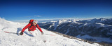 Photo : Österreich, Salzburg Land, Altenmarkt-Zauchensee, Mann Skifahren auf Skipiste im Winter Österreich, Salzburg Land, Altenmarkt-Zauchensee, Mann Skifahren auf Skipiste im Winter