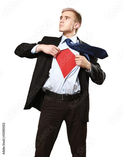 Photo: A business man, isolated on white background A business man, isolated on white background