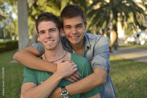Photo: Happy gay couple outdoors Happy gay couple outdoors