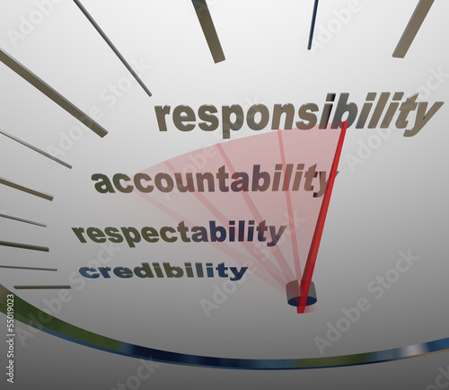 Illustration: Responsibility Accountability Level Measuring Reputation Duty Responsibility Accountability Level Measuring Reputation Duty