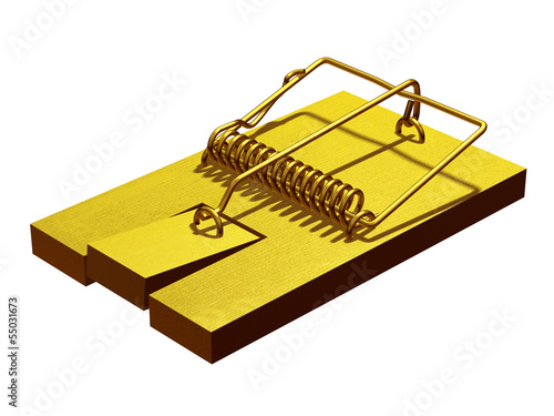 Illustration: Phishing, mousetrap in gold Phishing, mousetrap in gold