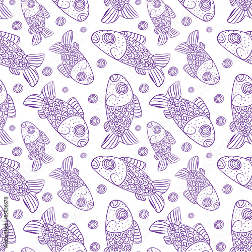 Illustration: Seamless background with fishes Seamless background with fishes
