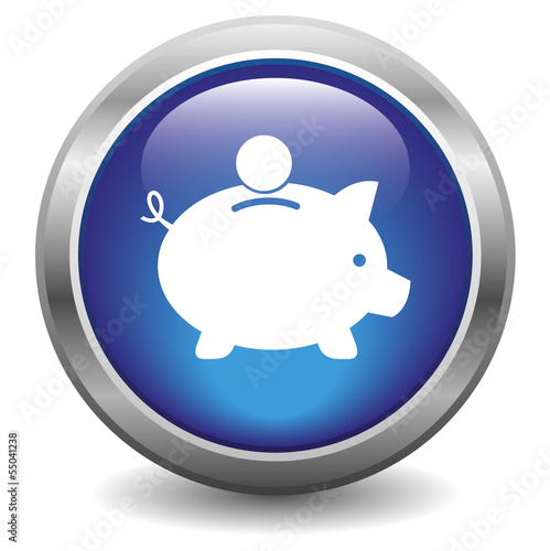 Vector: Iggy bank icon. blue Iggy bank icon. blue