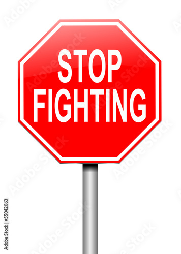 Illustration: Stop fighting concept. Stop fighting concept.