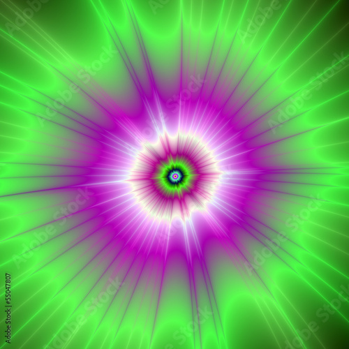 Illustration: Explosion in Purple and Green Explosion in Purple and Green