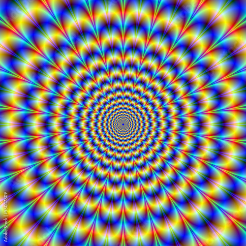 Illustration: Psychedelic Pulse in Blue and Yellow Psychedelic Pulse in Blue and Yellow