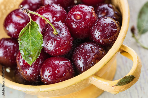 Photo: Cherry with water drops Cherry with water drops