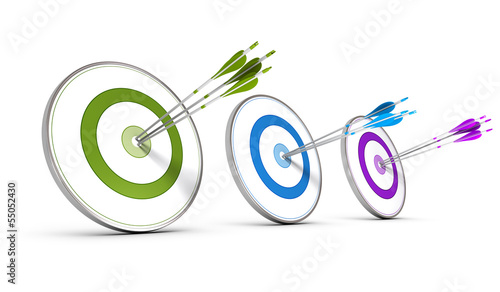 Illustration: Business Concept - Achieving Multiple Strategic Objectives Business Concept - Achieving Multiple Strategic Objectives