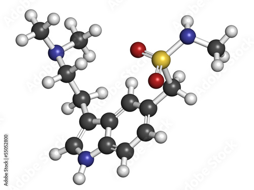 Illustration: Sumatriptan migraine headache drug (triptan class) Sumatriptan migraine headache drug (triptan class)