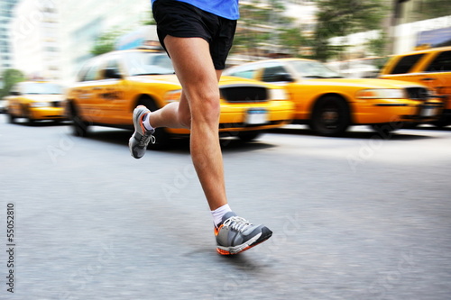 Photo: Running in New York City - man city runner Running in New York City - man city runner