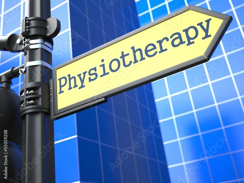 Illustration: Physiotherapy Roadsign. Medical Concept. Physiotherapy Roadsign. Medical Concept.