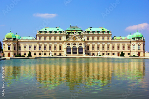 Photo: View of Belvedere Palace with reflections, Vienna, Austria View of Belvedere Palace with reflections, Vienna, Austria