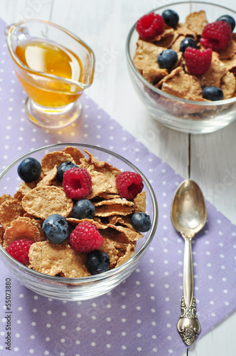 Photo: cereal flakes with berries cereal flakes with berries