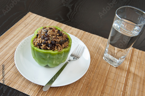 Photo: Stuffed Green Pepper with Water Stuffed Green Pepper with Water