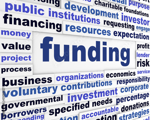 Illustration: Funding business words message Funding business words message