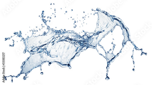 Photo: blue water splash isolated blue water splash isolated