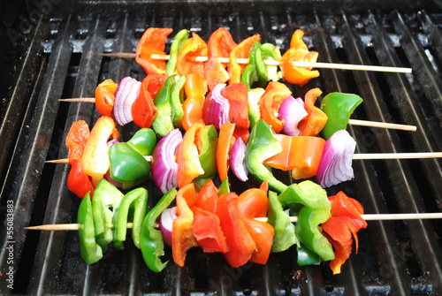 Photo: Fresh Sweet Pepper and Onion Kabobs Fresh Sweet Pepper and Onion Kabobs