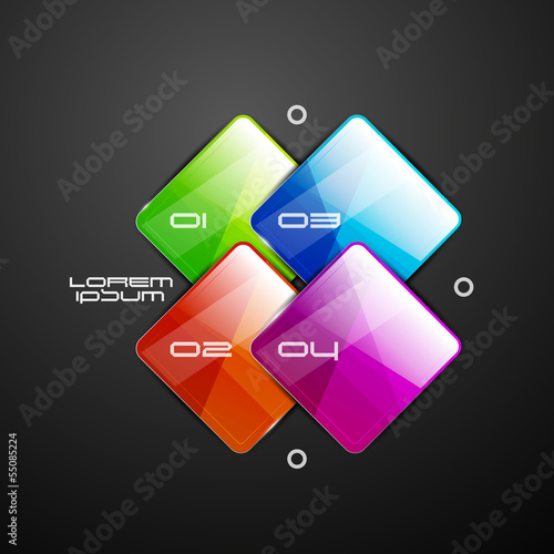 Vector: Square infographics business template Square infographics business template
