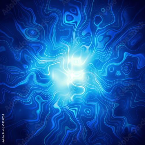 Illustration: star with blue curlicues and spirals star with blue curlicues and spirals