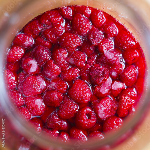 Photo: raspberries in jar raspberries in jar