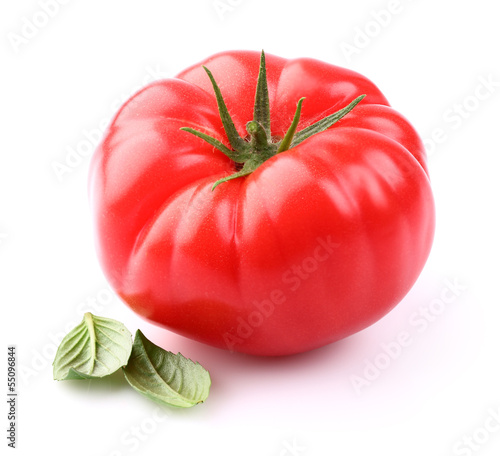Photo: Tomato with basil leaves Tomato with basil leaves